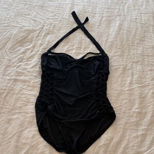 Black Halter One-Piece Swimsuit